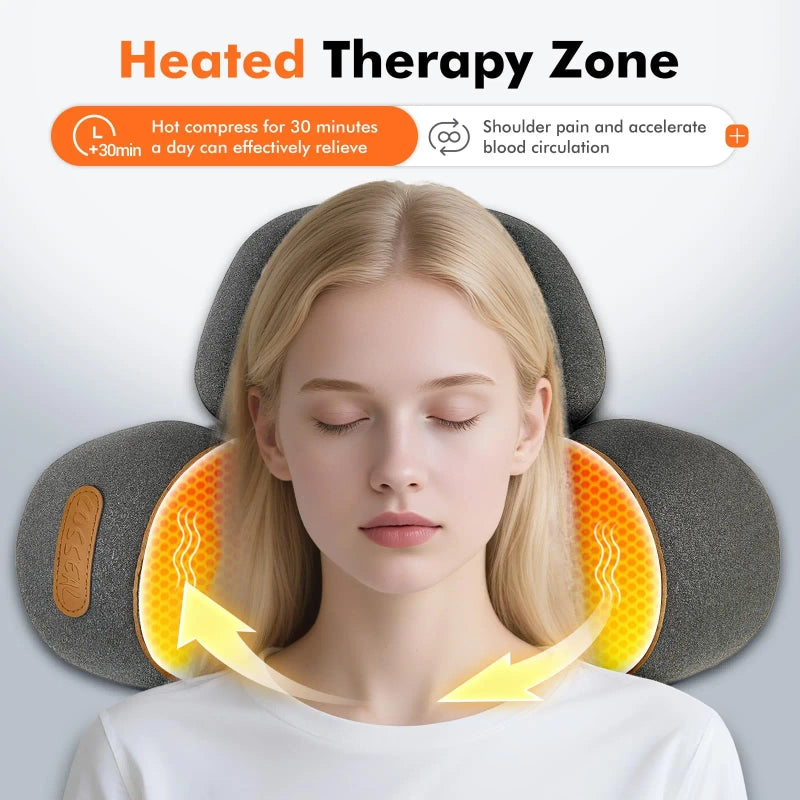 Nuvae neck massager pillow lifestyle demonstration